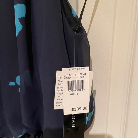 NEW Betsy & Adam Chiffon Floral Halter Maxi - Picture 3 of 5